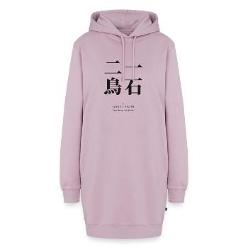 Isseki Nichō 一石二鳥 — Zwei Fliegen mit einer Klappe - Hoodie-Kleid - Altrosa - Vorne - AI Model Female 172 light (172cm)