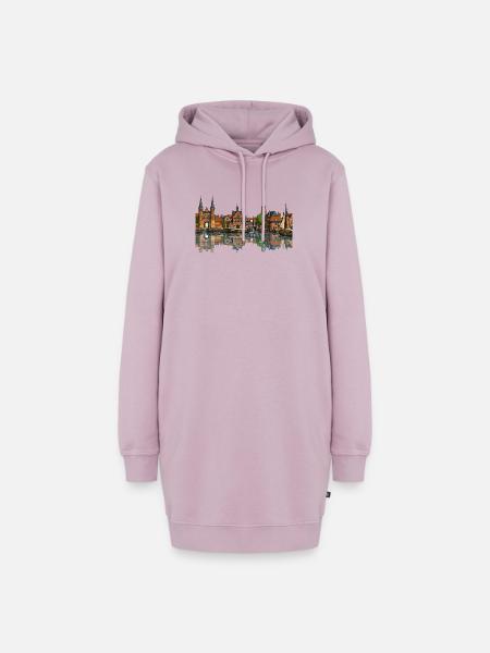 Blick auf Delft - Hoodie-Kleid - Altrosa