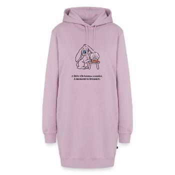 Christmas Rabbit schätzt eine Schneekugel - Hoodie-Kleid - Altrosa - Vorne - AI Model Female 172 light (172cm)