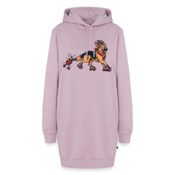 Schäferhund und Marienkäfer auf Rollschuhen - Hoodie-Kleid - Altrosa - Vorne - AI Model Female 172 light (172cm)