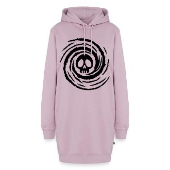 Schädel und Schwarzes Loch - Hoodie-Kleid - Altrosa - Vorne - AI Model Female 172 light (172cm)