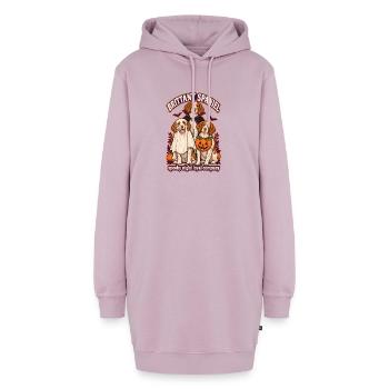 Spooky Night Loyal Company – Brittany Spaniel Hund - Hoodie-Kleid - Altrosa - Vorne - AI Model Female 172 light (172cm)