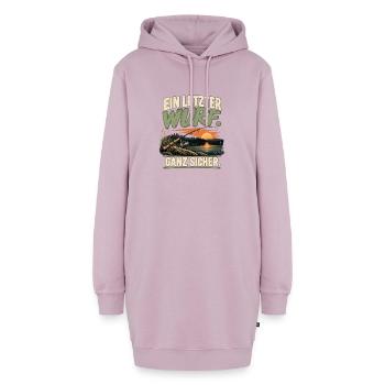 Ein letzter Wurf – Lustiger Angler Spruch - Hoodie-Kleid - Altrosa - Vorne - AI Model Female 172 light (172cm)