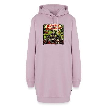 Koffein ist eine Katastrophe – Horror-Ameise Retro - Hoodie-Kleid - Altrosa - Vorne - AI Model Female 172 light (172cm)
