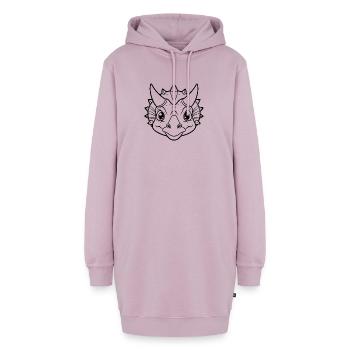 Triceratops-Kopf - Hoodie-Kleid - Altrosa - Vorne - AI Model Female 172 light (172cm)