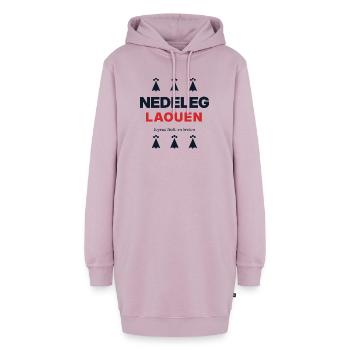 Nedeleg Laouen – Frohe Weihnachten auf Bretonisch - Hoodie-Kleid - Altrosa - Vorne - AI Model Female 172 light (172cm)