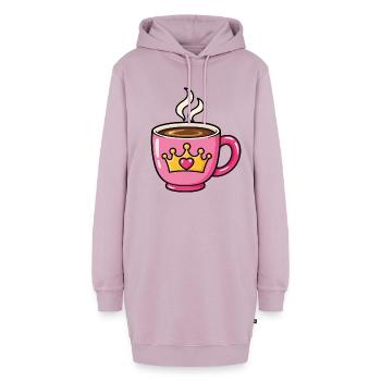Prinzessinnen Kaffee – Rosa Tasse mit Krone - Hoodie-Kleid - Altrosa - Vorne - AI Model Female 172 light (172cm)