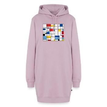 Mondrian Lines Primärfarbenspiel - Hoodie-Kleid - Altrosa - Vorne - AI Model Female 172 light (172cm)