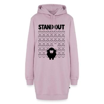 Schwarzes Schaf – Stand Out - Hoodie-Kleid - Altrosa - Vorne - AI Model Female 172 light (172cm)