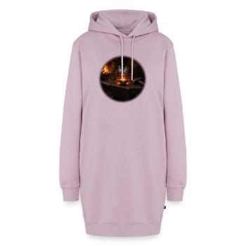 Herz aus Stahl – Deutsche Wertarbeit - Hoodie-Kleid - Altrosa - Vorne - AI Model Female 172 light (172cm)