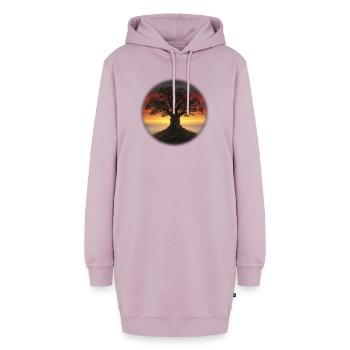 Wurzeln in Deutschland – Eiche Heimat - Hoodie-Kleid - Altrosa - Vorne - AI Model Female 172 light (172cm)
