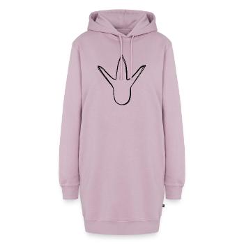 Dinospur handgezeichnet - Hoodie-Kleid - Altrosa - Vorne - AI Model Female 172 light (172cm)