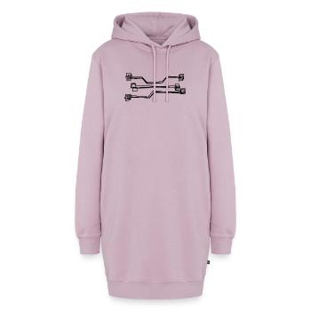Leiterbahnen handgezeichnet - Hoodie-Kleid - Altrosa - Vorne - AI Model Female 172 light (172cm)
