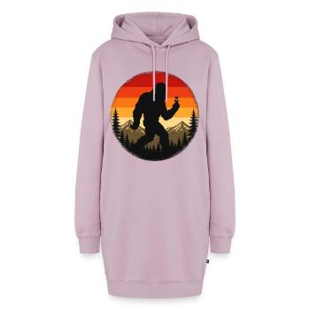 Bigfoot-Finger-Herz - Hoodie-Kleid - Altrosa - Vorne - AI Model Female 172 light (172cm)