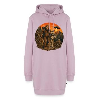 Bigfoot Alien Wandern - Hoodie-Kleid - Altrosa - Vorne - AI Model Female 172 light (172cm)