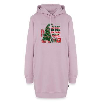 Lustiger Weihnachtsbaum zu groß Papa Spruch - Hoodie-Kleid - Altrosa - Vorne - AI Model Female 172 light (172cm)