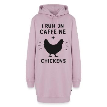 Kaffeehuhn Motiv: Koffein Power - Hoodie-Kleid - Altrosa - Vorne - AI Model Female 172 light (172cm)