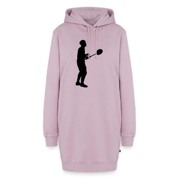 Badminton Spieler Silhouette - Hoodie-Kleid - Altrosa - Vorne - AI Model Female 172 light (172cm)