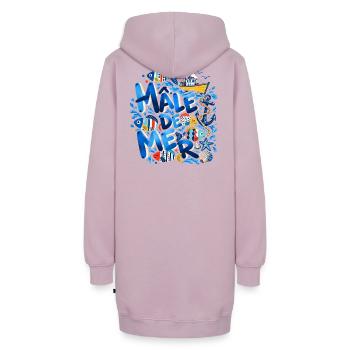 Männlicher Sea Nautical Illustrated Ocean Blue - Hoodie-Kleid - Altrosa - Hinten - AI Model Female 172 light (172cm)