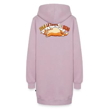 Humor-Katze – No Time I Bug - Hoodie-Kleid - Altrosa - Hinten - AI Model Female 172 light (172cm)