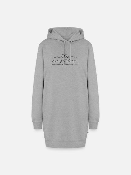 Meer geht immer, Urlaub am Meer, Nordsee, Ostsee - Hoodie-Kleid - Grau meliert
