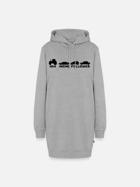 Ich meine Follower  - Hoodie-Kleid - Grau meliert