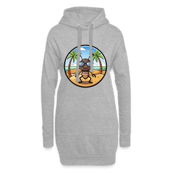 Ameise lustige Cartoon Sommer Strand Sonnenbrille Aufkleber - Hoodie-Kleid - Grau meliert - Vorne