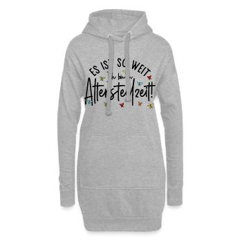 Es ist so weit Ich bin in Altersteilzeit - Hoodie-Kleid - Grau meliert - Vorne