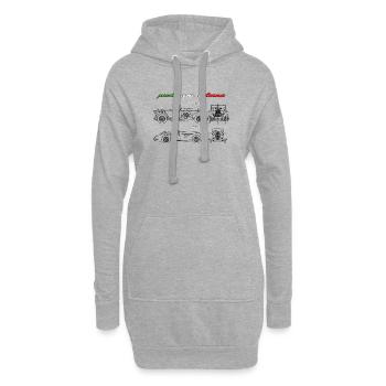 in Italien produzierter Oldtimer - Hoodie-Kleid - Grau meliert - Vorne