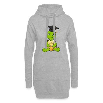 Graduation Turtle - Hoodie-Kleid - Grau meliert - Vorne