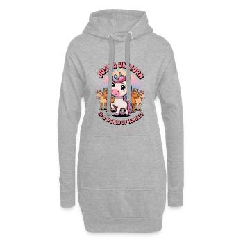 Juste une licorne dans un monde de chevaux ! - Sweat-shirt à capuche long Femme - gris chiné - Devant