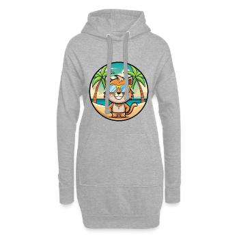 Pixie Bob Katzenrasse Cartoon Sonnenbrille Strand - Hoodie-Kleid - Grau meliert - Vorne