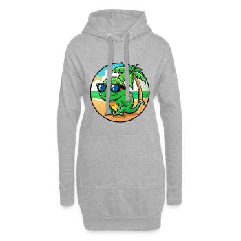 Chamäleon Lustige Cartoon Sommer Strand Sonnenbrille - Hoodie-Kleid - Grau meliert - Vorne