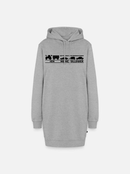 Ich meine Follower Liken und Kommentieren Landwirt - Hoodie-Kleid - Grau meliert