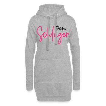 Team Schlager - Schlagerparty - Schlagermusik - Hoodie-Kleid - Grau meliert - Vorne