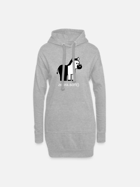 Sortiertes Zebra - Hoodie-Kleid - Grau meliert