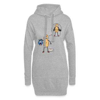 Peanut Morning Grouch Early Bird Bodybuilder - Hoodie Dress - heather grey - Front