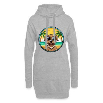 Pudelpointer Chien Race Dessin Animé Lunettes De Soleil Plage - Sweat-shirt à capuche long Femme - gris chiné - Devant