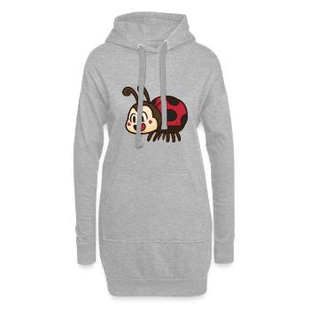 Fleißiger Marienkäfer Blattlausjäger - Hoodie-Kleid - Grau meliert - Vorne