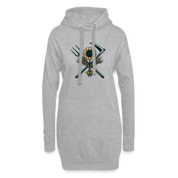 Logo de l’agriculture - Sweat-shirt à capuche long Femme - gris chiné - Devant