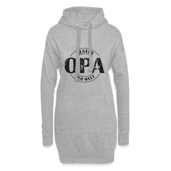 Bester Opa der Welt - Hoodie-Kleid - Grau meliert - Vorne