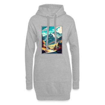 Mayrhofen Autriche Vintage voyage affiche Souvenir - Sweat-shirt à capuche long Femme - gris chiné - Devant