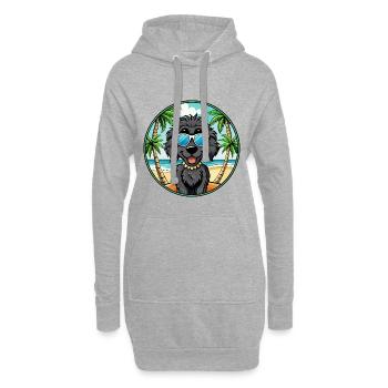 Schwarze russische Terrier Hunderasse Cartoon Sonnenbrille - Hoodie-Kleid - Grau meliert - Vorne