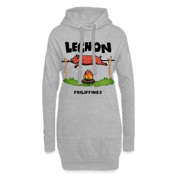 Lechon Philippines Cochon de lait Cebu Manille Cadeau - Sweat-shirt à capuche long Femme - gris chiné - Devant