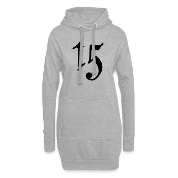 15. 15 ANS. 15e ANNIVERSAIRE. ANNIVERSAIRE 15 ANS. - Sweat-shirt à capuche long Femme - gris chiné - Devant