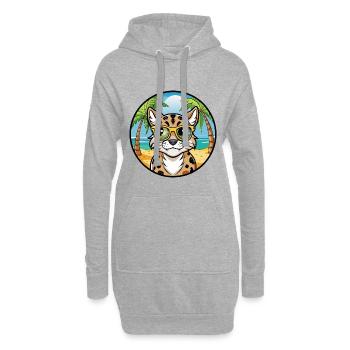 Australische gefleckte Nebelkatzenrasse Cartoon Beach - Hoodie-Kleid - Grau meliert - Vorne