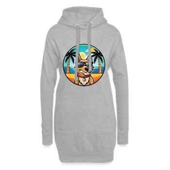 Magyar Agar Race Chien Dessin Animé Lunettes De Soleil Plage - Sweat-shirt à capuche long Femme - gris chiné - Devant