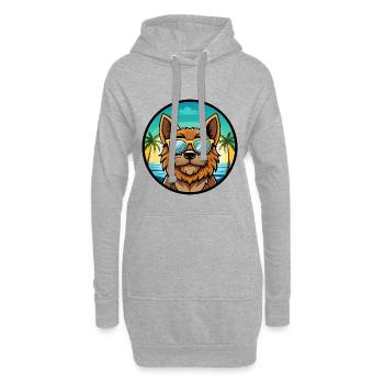 Griffon Bruxellois Hunderasse Cartoon Sonnenbrille - Hoodie-Kleid - Grau meliert - Vorne