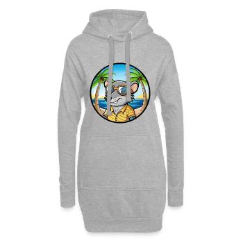 Ratte Lustige Cartoon Sommer Strand Sonnenbrille Aufkleber - Hoodie-Kleid - Grau meliert - Vorne
