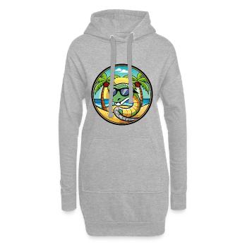 Schlange Lustige Cartoon Sommer Strand Sonnenbrille Cool - Hoodie-Kleid - Grau meliert - Vorne